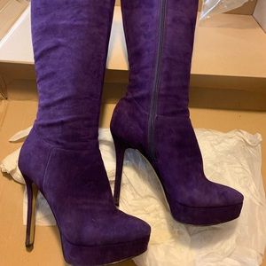 Nine West purple suede knee high boots